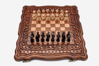 Classic wooden chess set, 15.7 inch / 40 cm - handmade hand-carved board