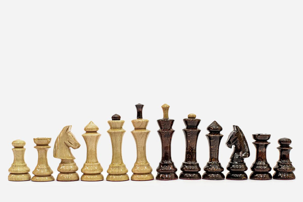 Classic wooden chess set with carrying bag - full set