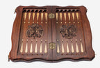 Russian coat of arms hand-carved in deep relief - chess board detail