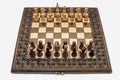 Carved Chess Set with Lattice and Backgammon Inside - handmade wooden combo board