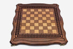 Ornament chess and backgammon set folded with bronze hinges and clasps