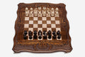 Classic handmade chess set with backgammon inside, 19.6 inch / 50 cm - combo board