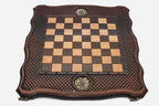 Luxury Armenian Chess Set with Coat of Arms - handmade chess backgammon set