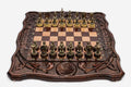 Luxury Chess Set with Eternity Sign and Bronze Pieces - handmade combo board