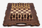 Luxury Chess Set with Lattice and Backgammon Inside - handmade combo board