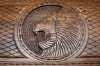 Detail of the roaring lion carving