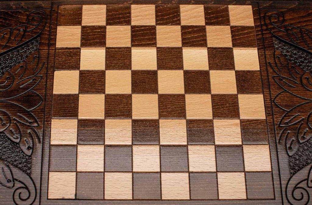 Armenian backgammon board detail of Armenia lettering and Ararat