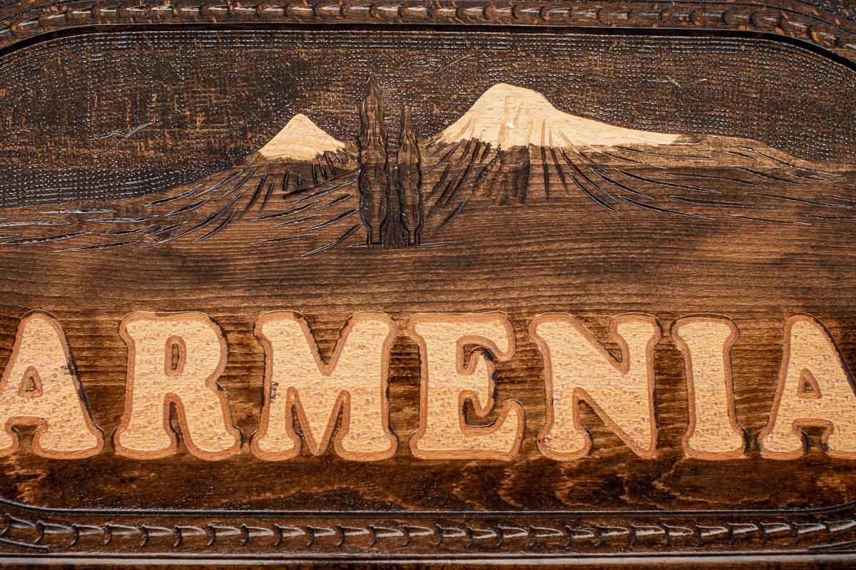 Armenian beechwood backgammon board full view