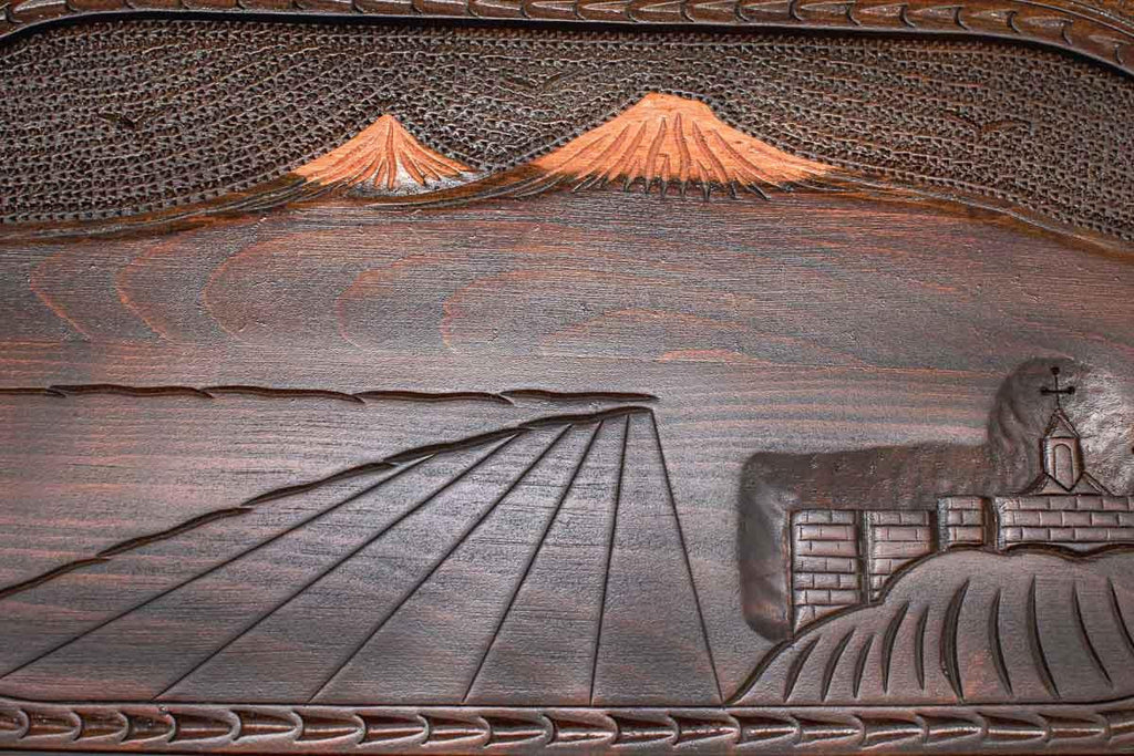 Armenian backgammon board detail of Khor Virap Monastery carving