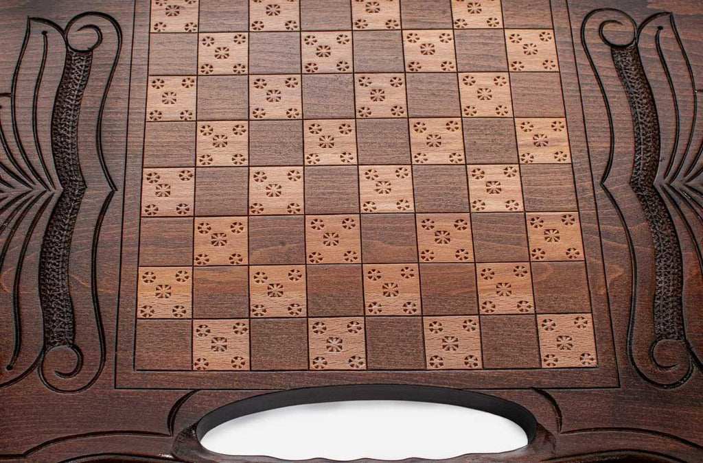 Armenian beechwood backgammon board full view