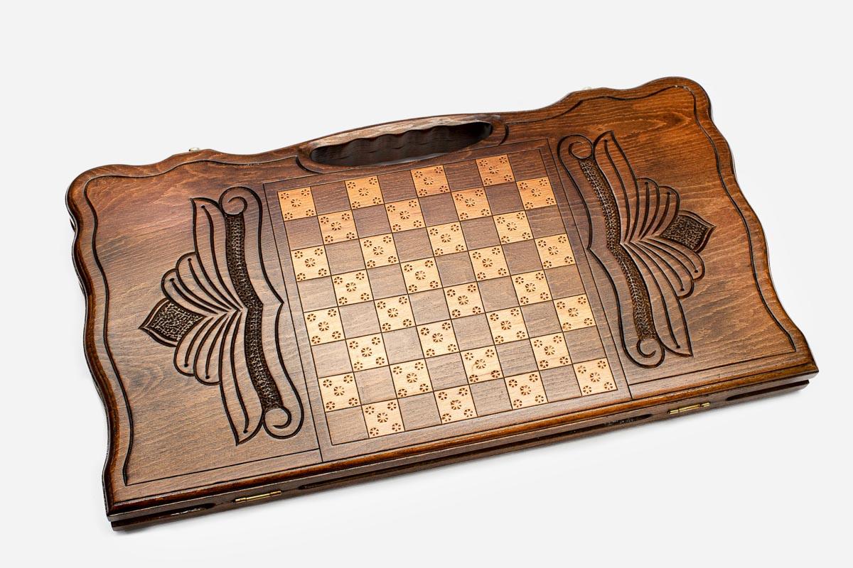 Armenian backgammon board with Hayastan script, side view