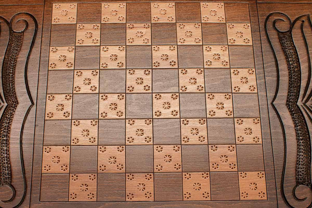 Armenian beechwood backgammon board full view