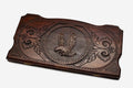 Eagle backgammon board with spread wings carved in wood