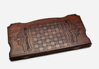 Eagle backgammon set folded, bronze hinges and clasps