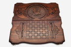 Eagle backgammon carved feather detail