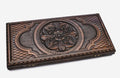 Luxury Armenian backgammon set with deep-carved flower ornament