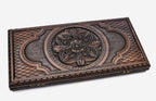 Luxury Armenian backgammon set with deep-carved flower ornament