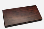 Classic wooden backgammon board in dark stained beech