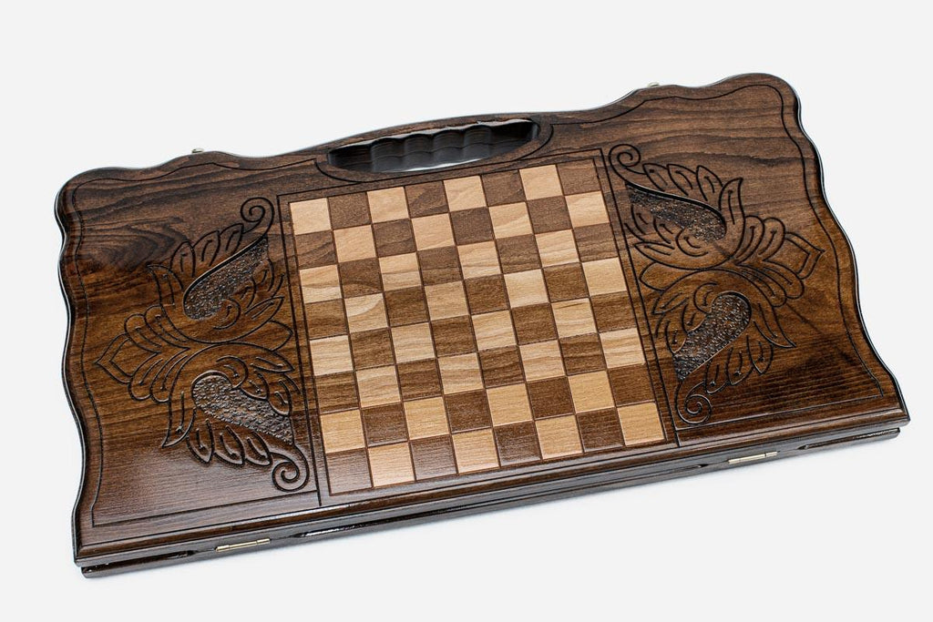 Angled view of the Holy Echmiadzin cathedral backgammon board