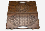 Scrollwork frame around the proud eagle carving