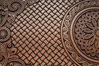 The backgammon board opened to show the wooden playing surface