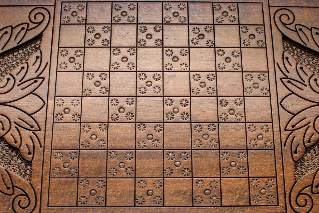 Side view of the folded board with its carry handle