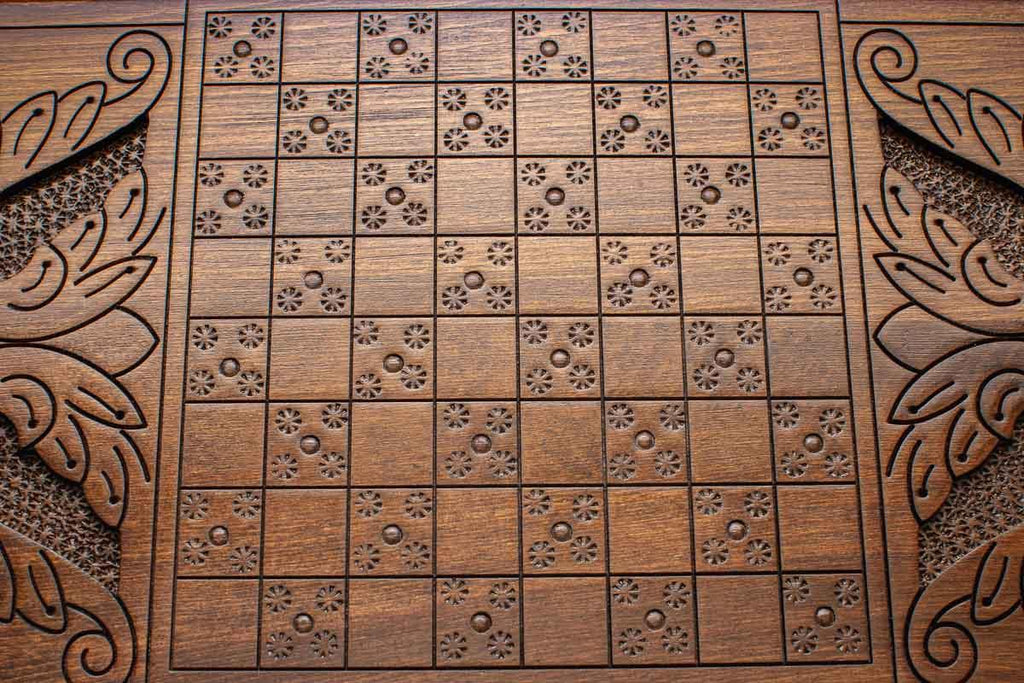 Side view of the folded board with its carry handle