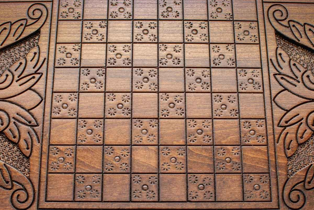 Side view of the folded board with its carry handle