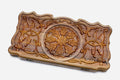 Luxury walnut backgammon set fully carved with Armenian ornament