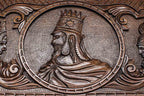 Detail of the carved scrollwork