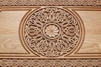 Carved reverse face of the walnut Armenian backgammon set