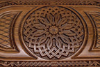 Armenian open-carved backgammon set with checkers and dice
