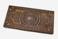 Luxury walnut backgammon set carved with interlaced Armenian ornament