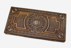 Luxury walnut backgammon set carved with interlaced Armenian ornament