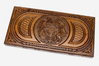 Armenian backgammon set carved with the Noah's Ark coat of arms