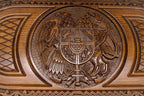 Armenian coat of arms backgammon set with checkers and dice