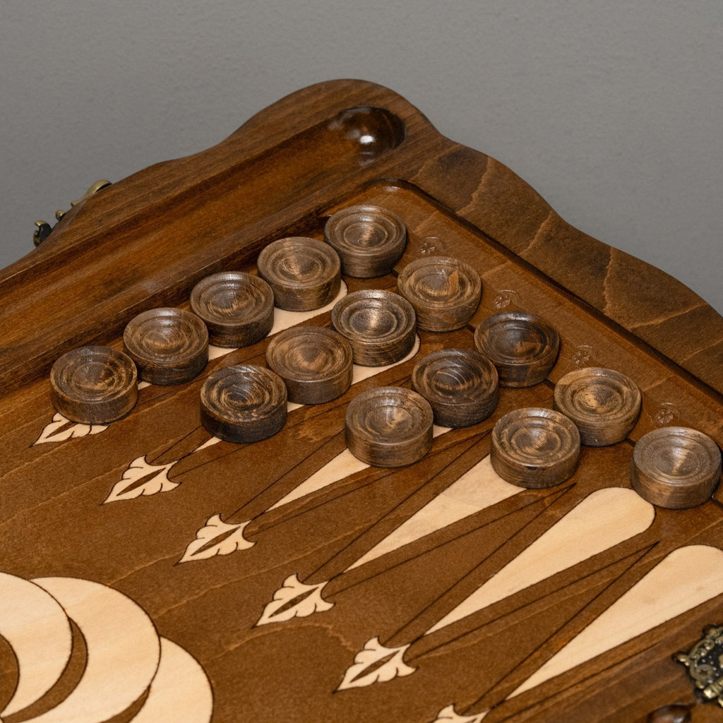 Luxury Backgammon Set – Armenian Eternity Symbol with Bronze Details