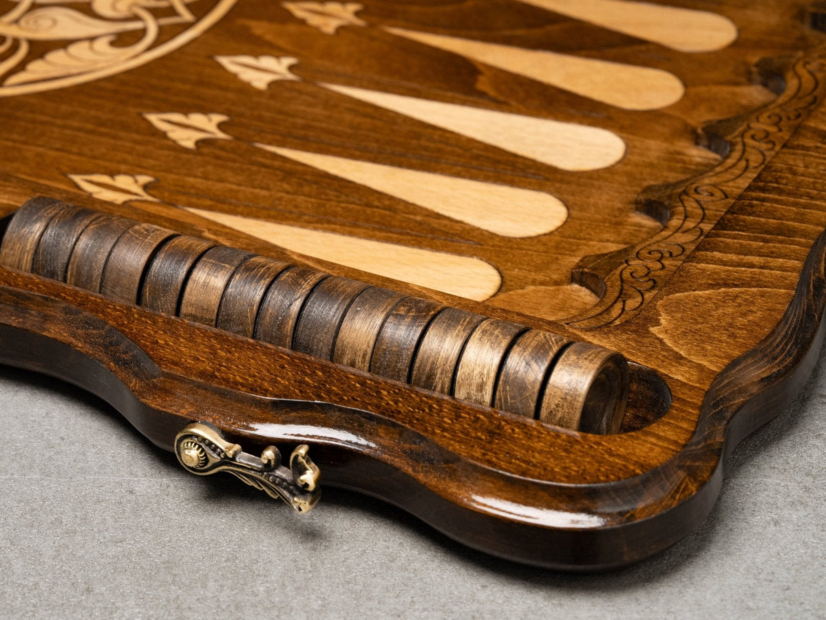 Luxury Backgammon Set – Majestic Lion Design with Bronze Details