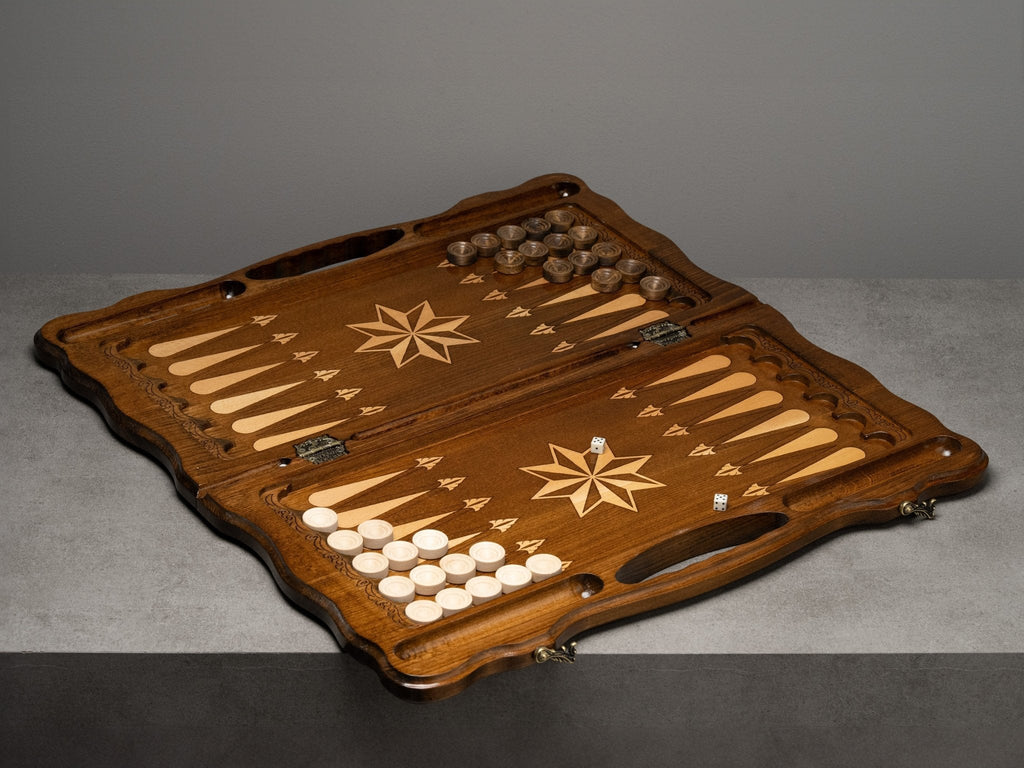 Luxury Backgammon Set – Carved Octagon Design