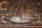 Angled view of the King Vakhtang Gorgasali carved backgammon board