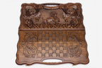 Detail of the carved scrollwork