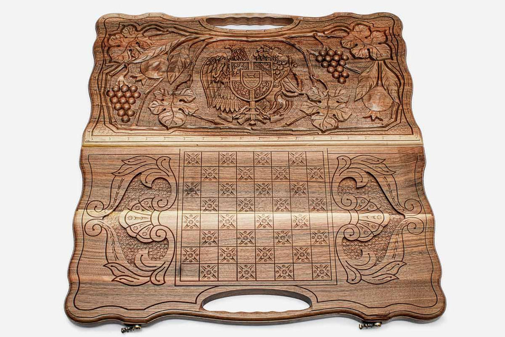 Detail of the carved vine leaves