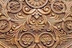 Angled view of the world master carved walnut backgammon board
