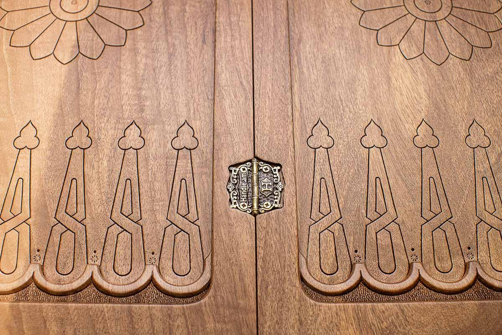 Close-up of the carved pomegranate branches