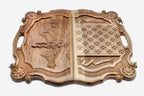 Side view of the folded board with its carry handle