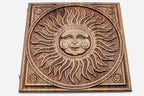 Close-up of the carved sun face