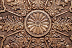 Close-up of the carved pomegranates