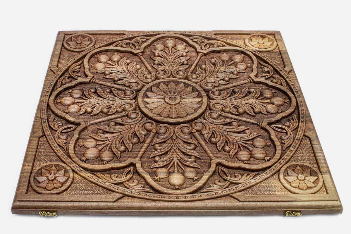 Detail of the carved leaves and branches
