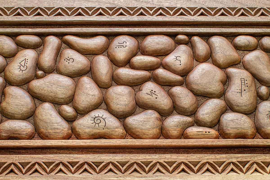 Detail of the carved stone texture