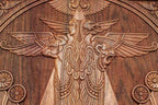 Detail of the carved wings